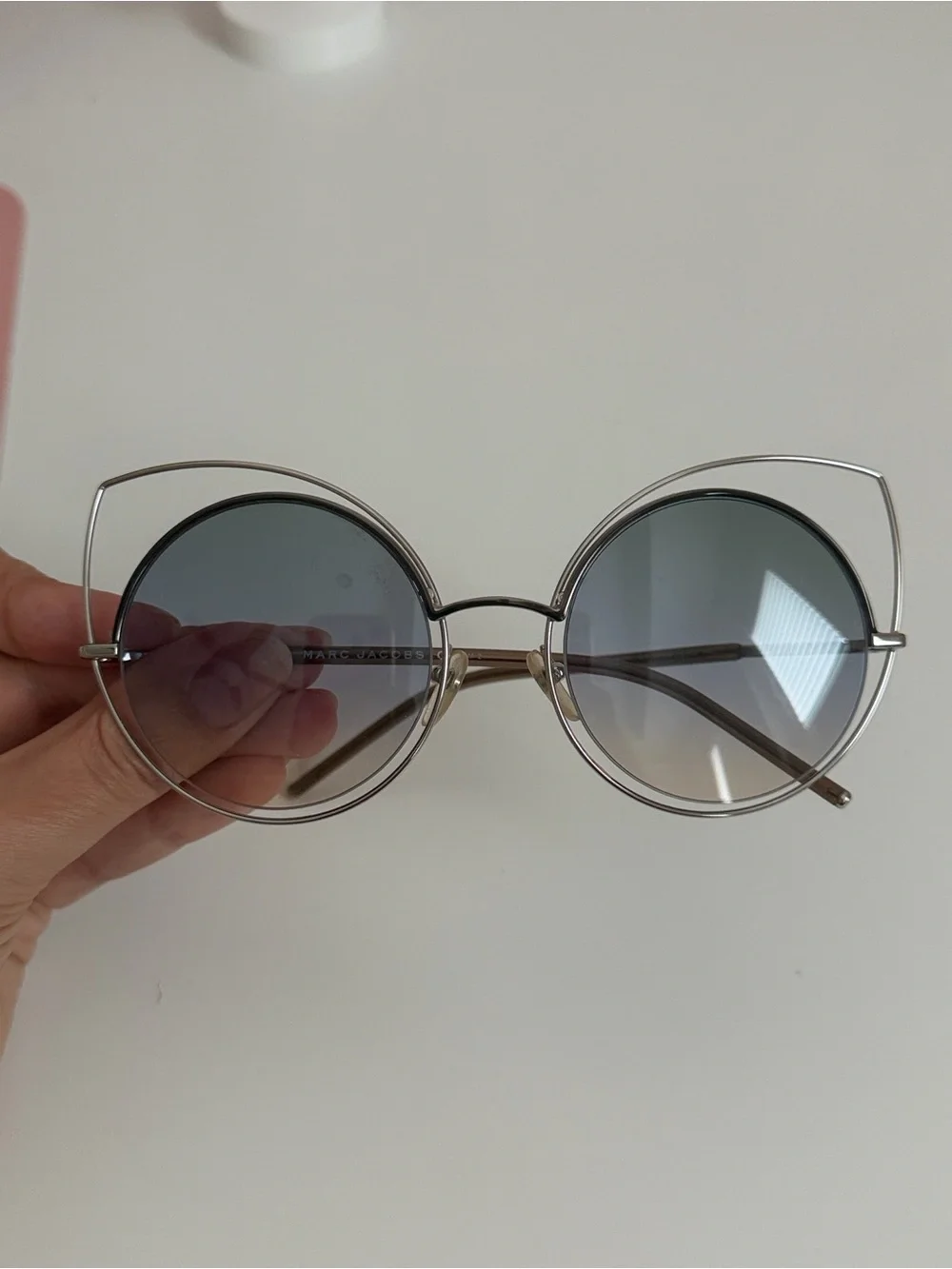 Marc Jacobs MARC 10/S Silver Cat-Eye Sunglasses w/ Case